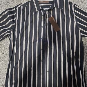 Perry Ellis striped button up shirt XL new w tags